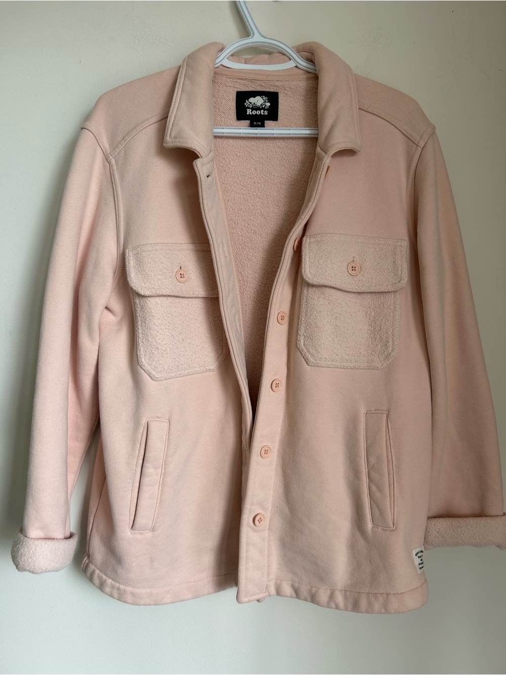 Roots Canada Women's Pale Pink Sherpa-Lined Jacket
